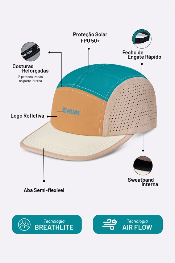 Boné HUPI Run Supreme Air Bege