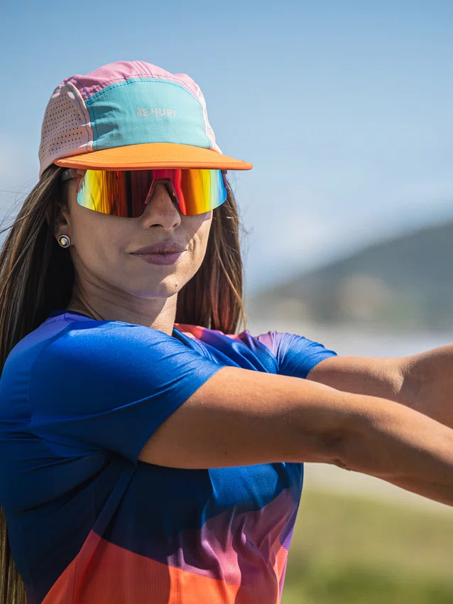 Boné HUPI Run Supreme Air Laranja e Rosa