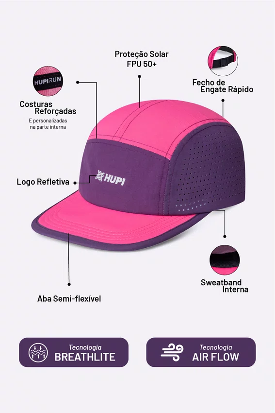 Boné HUPI Run Supreme Air Roxo