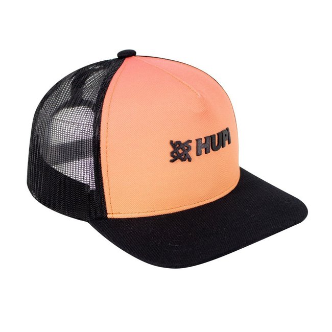 Boné HUPI Trucker Preto e Laranja