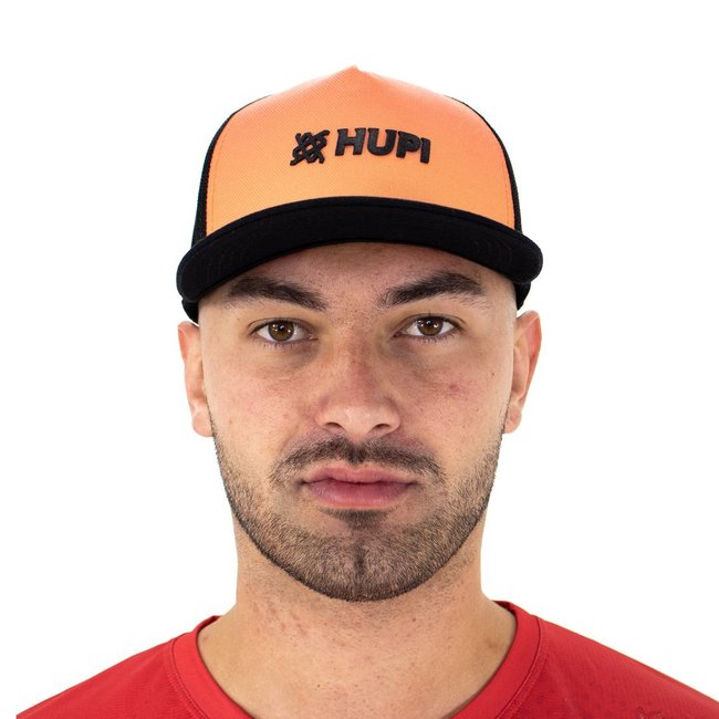 Boné HUPI Trucker Preto e Laranja