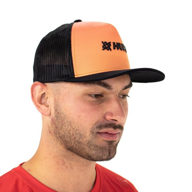Boné HUPI Trucker Preto e Laranja