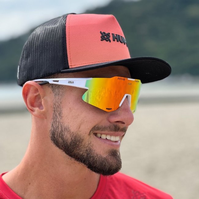 Boné HUPI Trucker Preto e Laranja