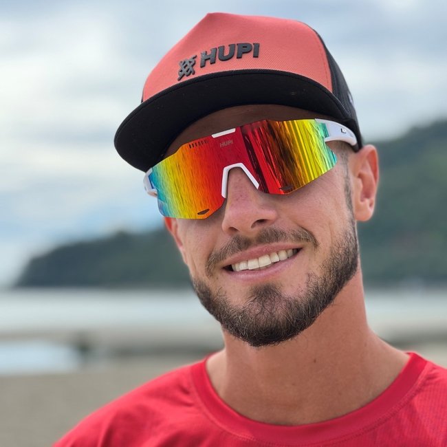 Boné HUPI Trucker Preto e Laranja