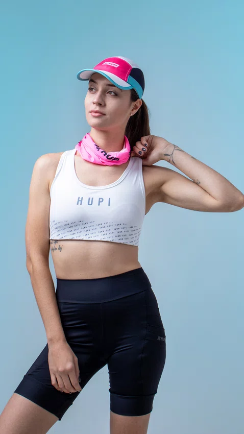 Boné para Corrida HUPI Run Azul/Rosa
