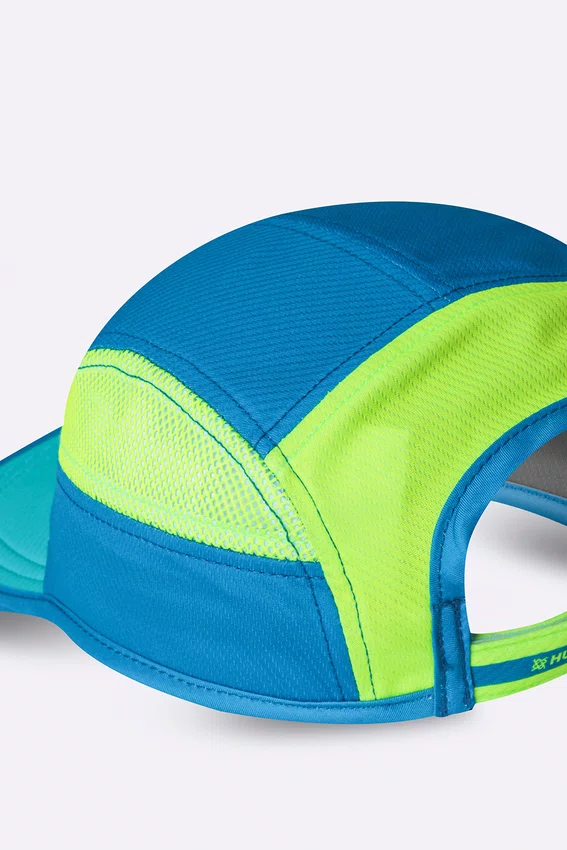Boné Para Corrida HUPI Run Fast Air Azul e Verde