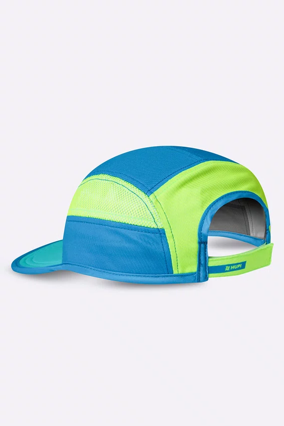 Boné Para Corrida HUPI Run Fast Air Azul e Verde