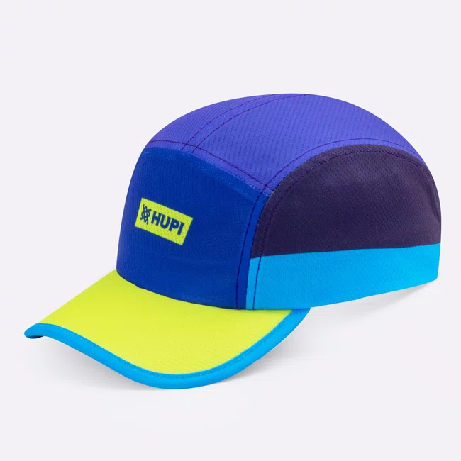 Boné para Corrida HUPI Run Fast Azul e Amarelo
