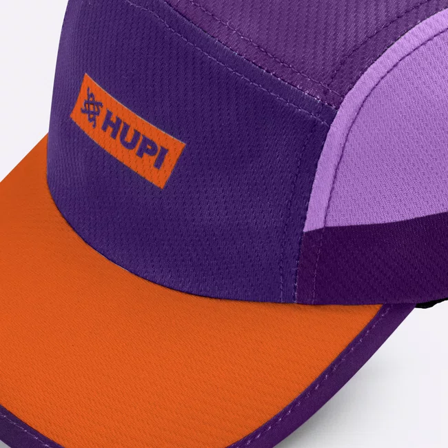 Boné para Corrida HUPI Run Fast Roxo e Laranja