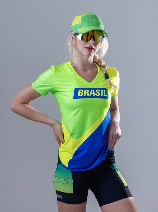 Boné para Corrida HUPI Run Fast Verde e Amarelo
