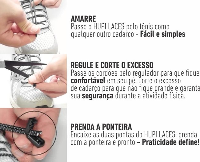Cadarço Elástico Corrida HUPI LACES Kit 04 Pares Neon