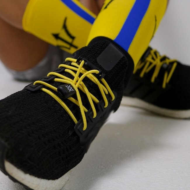 Cadarço Elástico HUPI LACES Amarelo Liso