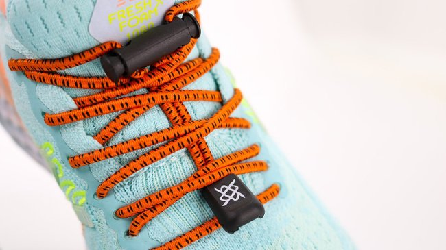 Cadarço Elástico HUPI LACES Laranja Risca Preta