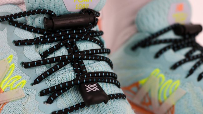 Cadarço Elástico HUPI LACES Preto Risca Azul