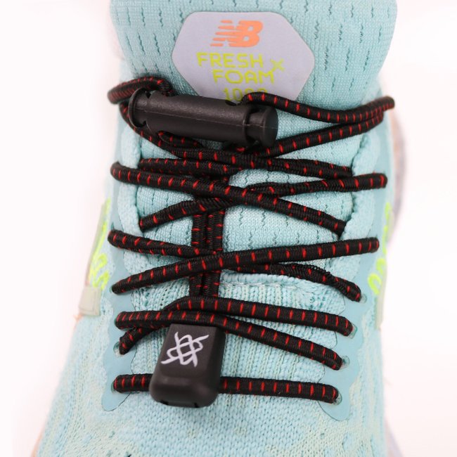Cadarço Elástico HUPI LACES Preto Risca Vermelha