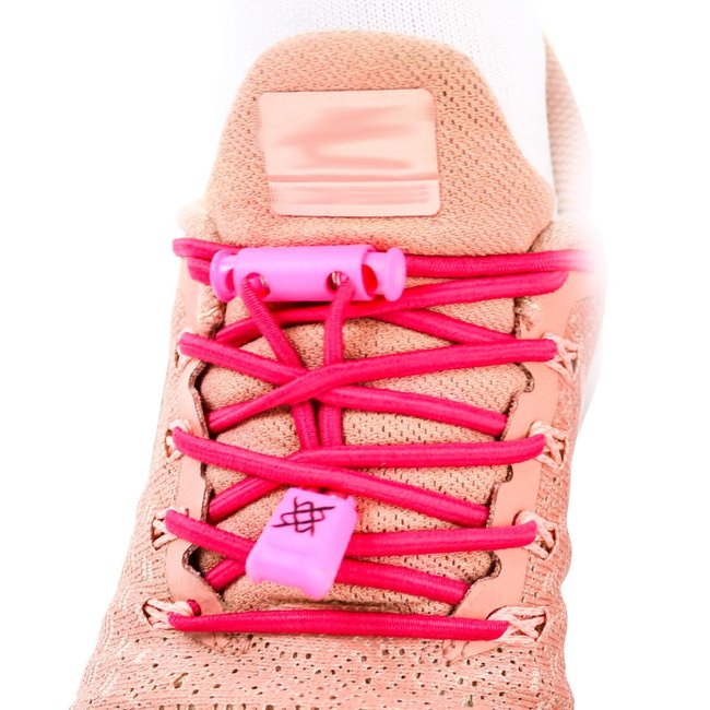 Cadarço Elástico HUPI LACES Rosa Liso