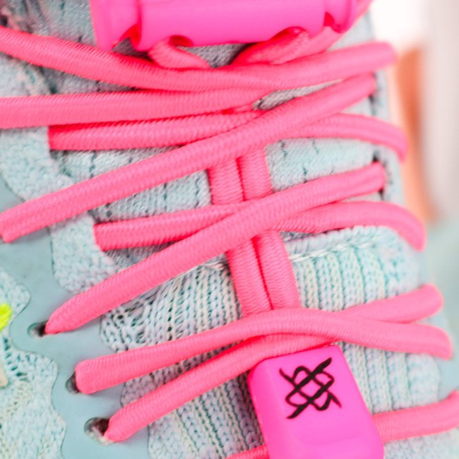 Cadarço Elástico HUPI LACES Rosa Neon LISO