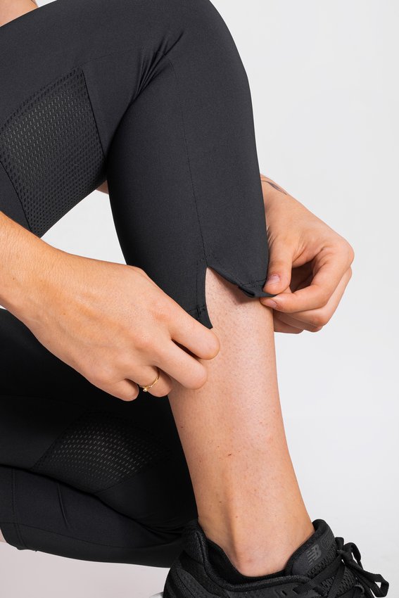 Calça Legging para corrida HUPI Bella Curta Feminina Preto