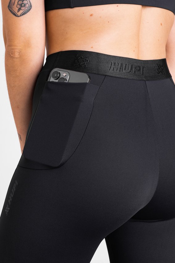 Calça Legging para corrida HUPI Bella Curta Feminina Preto