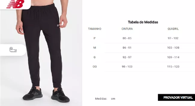 Calça New Balance Jogging Masculina Preto