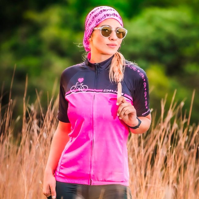 Camisa Ciclismo HUPI Rosa Love Bike