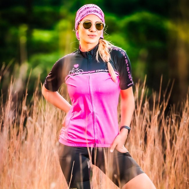 Camisa Ciclismo HUPI Rosa Love Bike