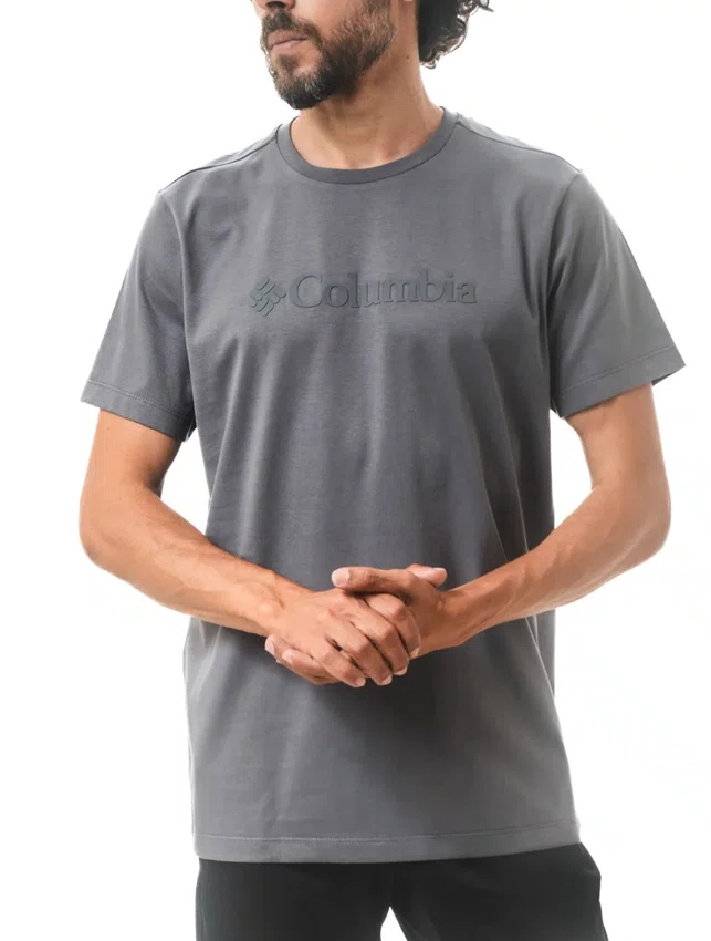 Camiseta Masculina Basic Logo II Plus Size Cinza