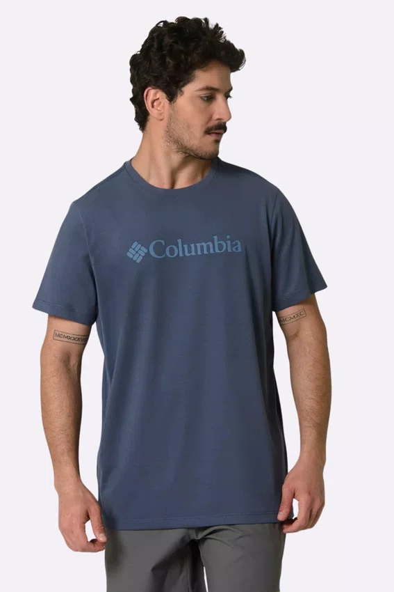 Camiseta Columbia Masculina Basic Logo II Branded Shadow Azul