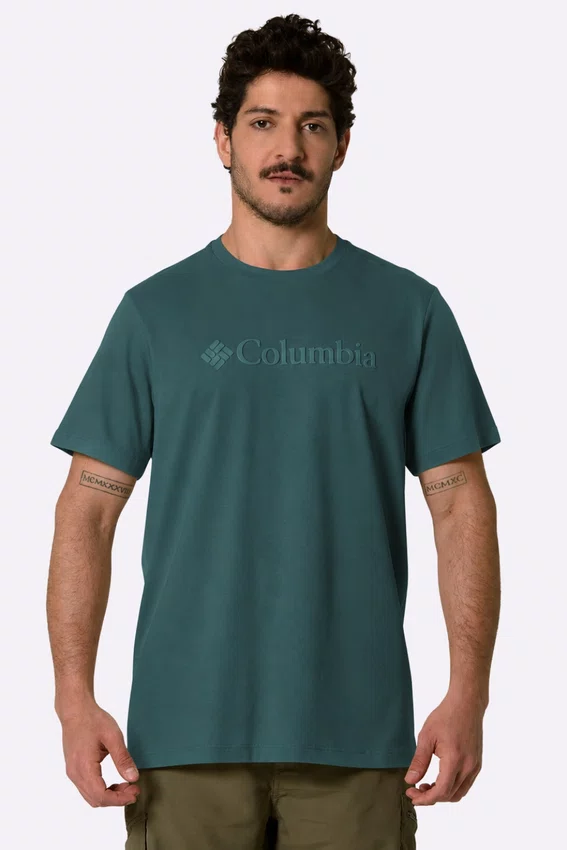Camiseta Columbia Masculina Basic Logo II Branded Shadow Verde