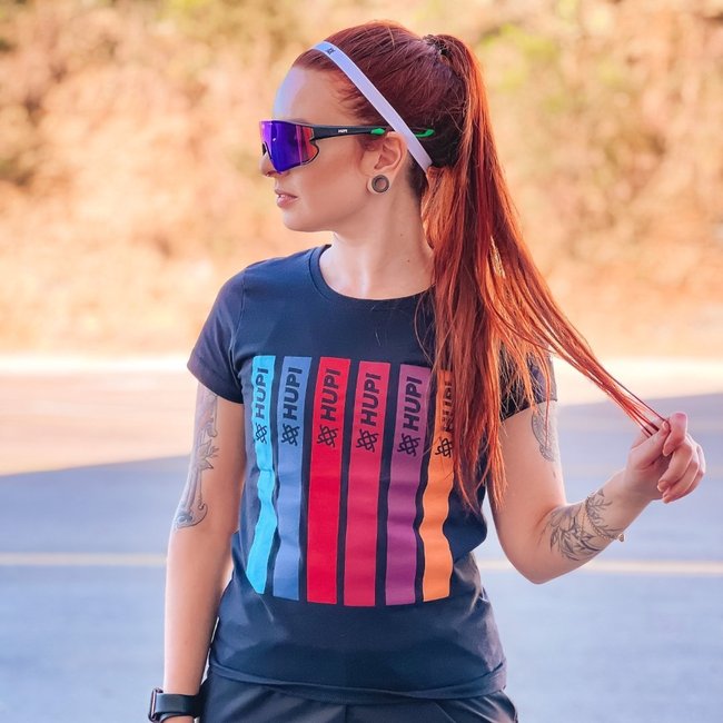 Camiseta Casual HUPI Pellt Feminina Babylook Preto