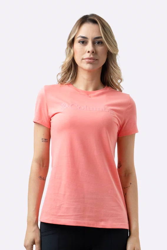 Camiseta Columbia Feminina Basic Logo II Branded Shadow Salmão