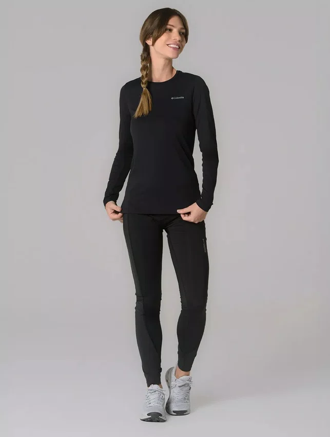 Camiseta Columbia Feminina Neblina Manga Longa Preto