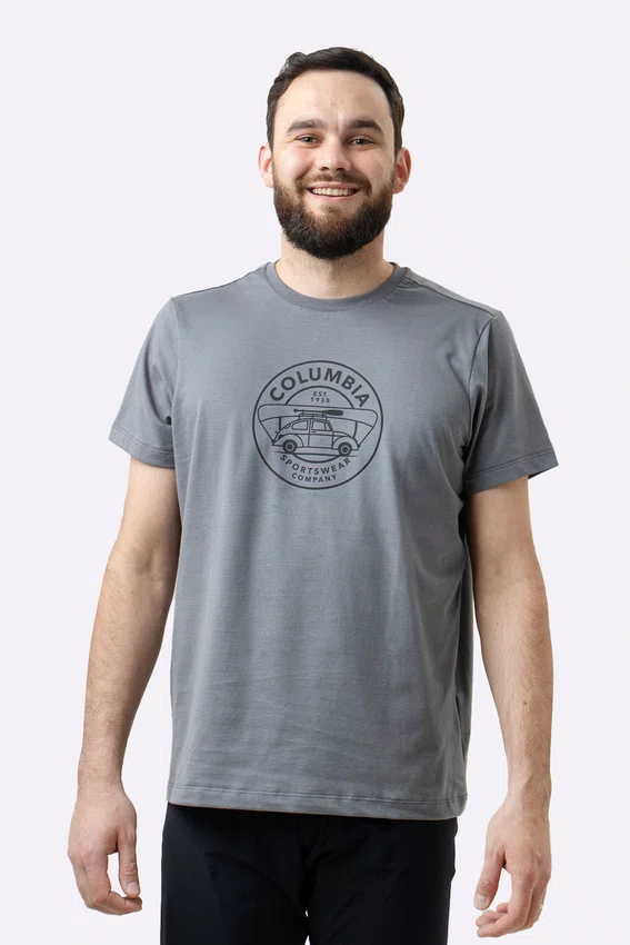 Camiseta Columbia Masculina Journey to Joy Cinza