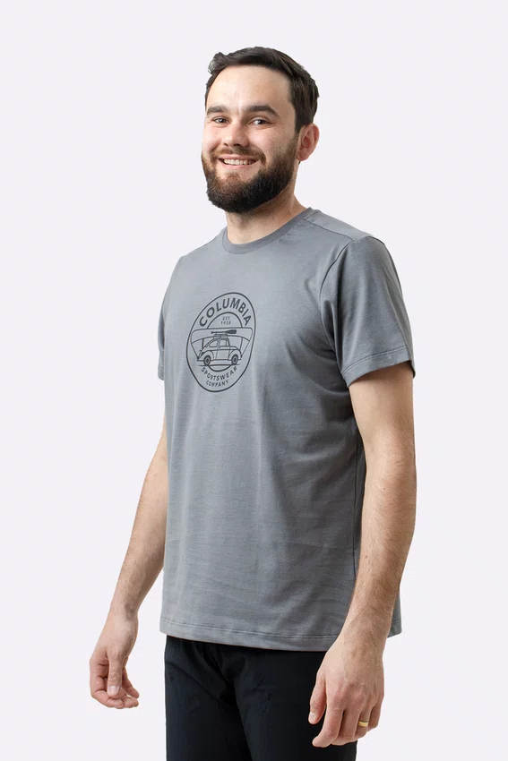 Camiseta Columbia Masculina Journey to Joy Cinza