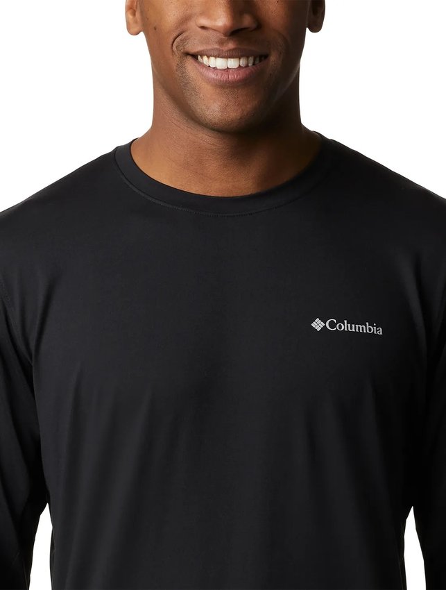 Camiseta Columbia Manga Longa Tech Trail Crew II Masculina Preta