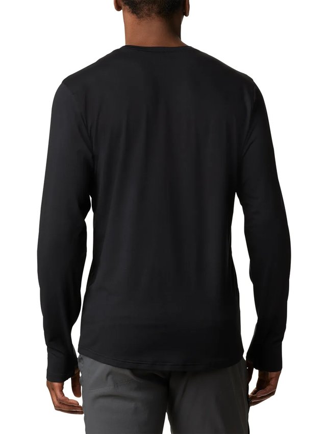 Camiseta Columbia Manga Longa Tech Trail Crew II Masculina Preta