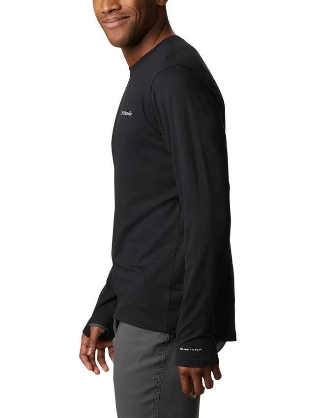 Camiseta Columbia Manga Longa Tech Trail Crew II Masculina Preta