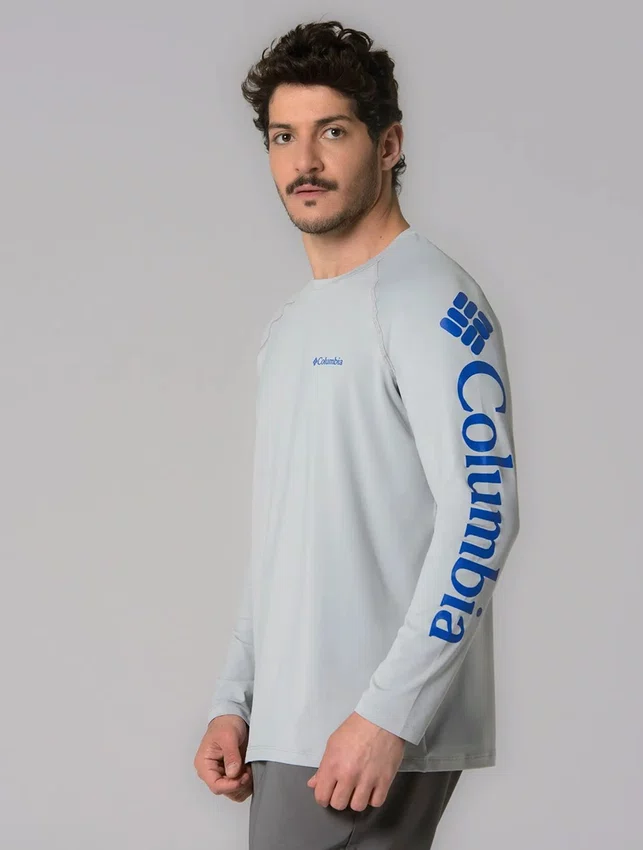 Camiseta Columbia Masculina M/L Aurora Cinza