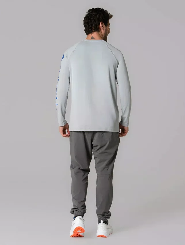 Camiseta Columbia Masculina M/L Aurora Cinza