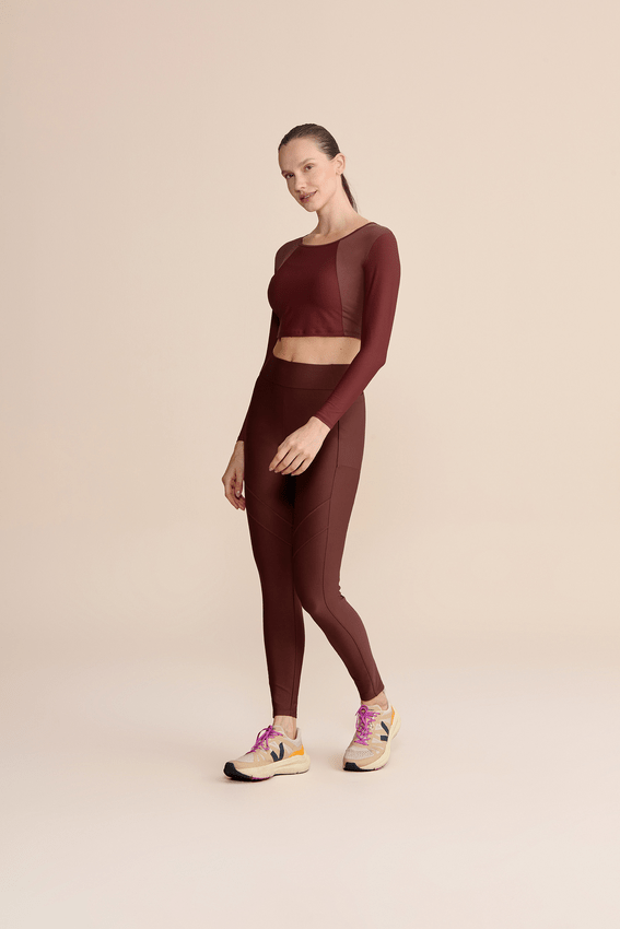 Blusa Cropped Air Move Broad Bordô
