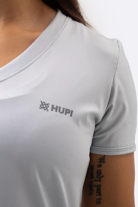Camiseta Dry fit Feminina Cinza HUPI Smart