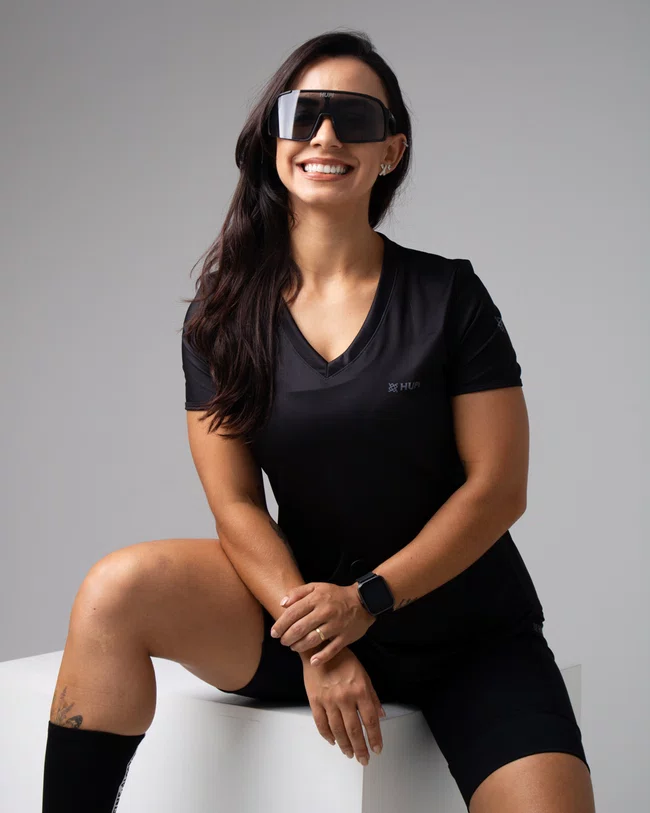 Camiseta Dry fit Feminina Preta HUPI Smart
