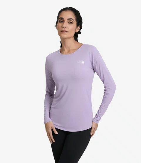 Camiseta Feminina Hyper Tee Manga Longa Lilás The North Face