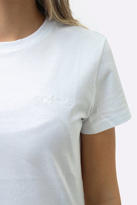 Camiseta  Feminina Columbia Basica Bordado Branco