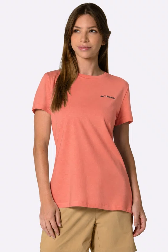 Camiseta Columbia Feminina Básica Silk Salmão