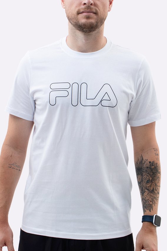 Camiseta Fila Letter Outline Masculina Branca