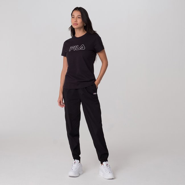 Camiseta Fila Basic Outline Feminina Preta