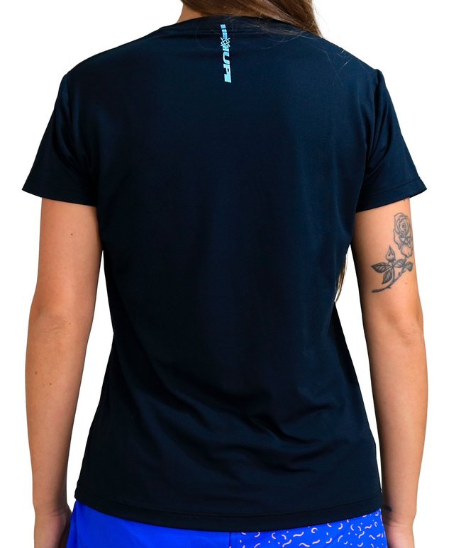 Camiseta HUPI Sunrise Babylook Feminina Manga Curta Preta