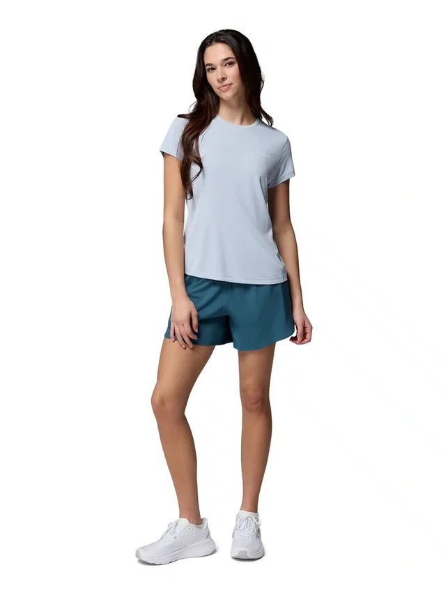 Camiseta Manga Curta Columbia Feminina Zero Rules Light Cinza Claro