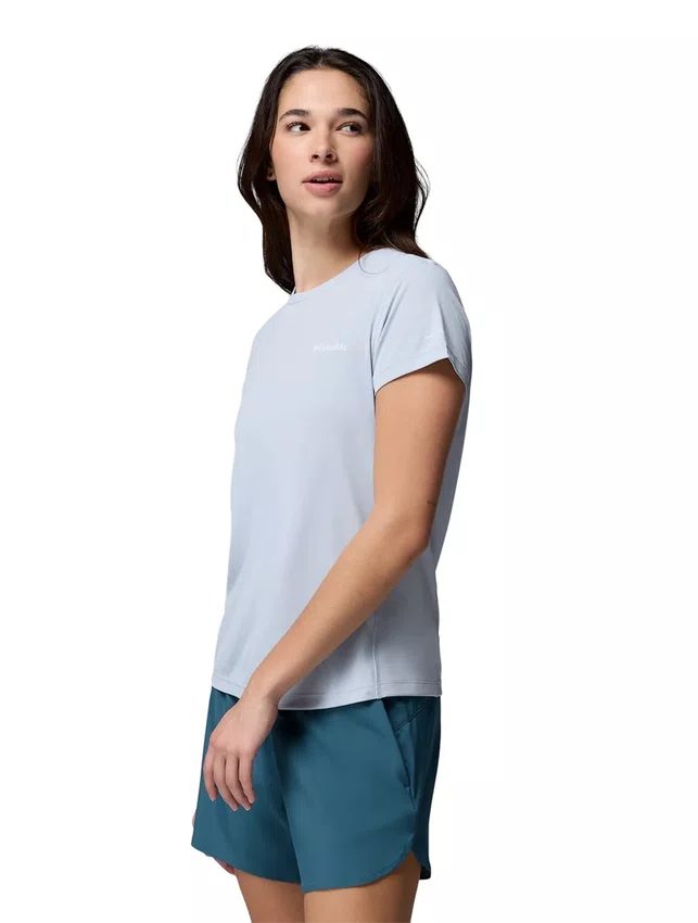 Camiseta Manga Curta Columbia Feminina Zero Rules Light Cinza Claro